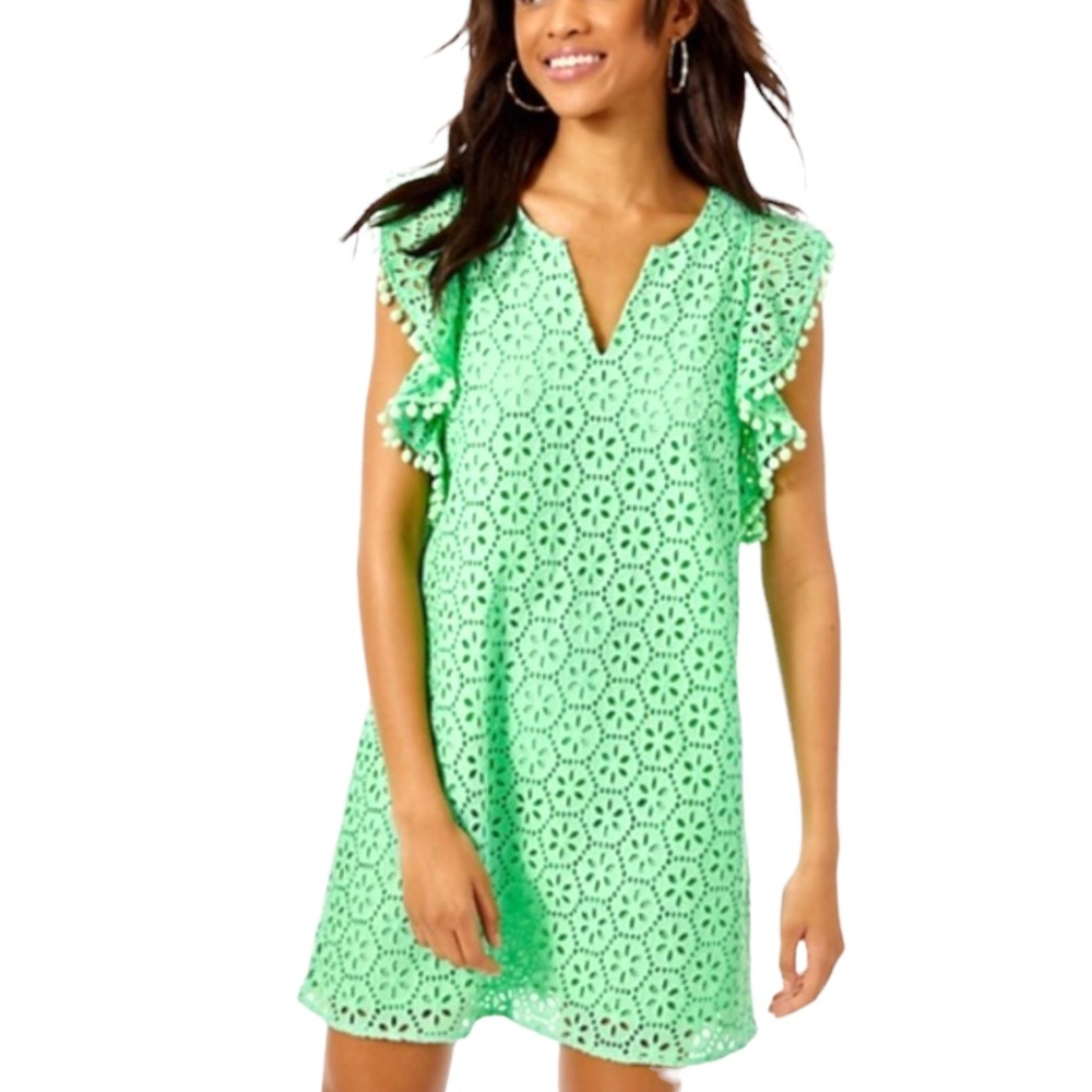 Lilly Pulitzer Mint Green Eyelet Mini Dress